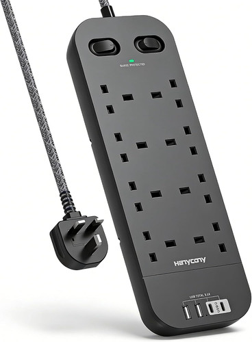 Black extension lead - extension, 8