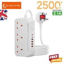1.8M UK Plug Multitap Socket