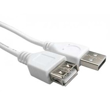 White USB Extension Cable 2.0
