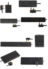 Black Extension Lead Cable UK