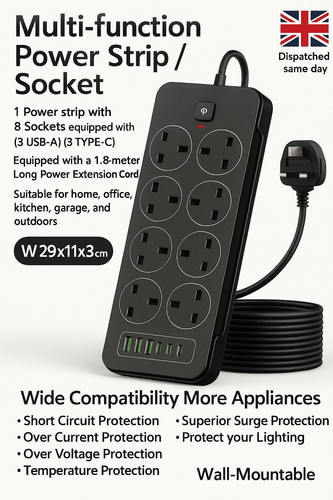 Way power strip with 6 - way,