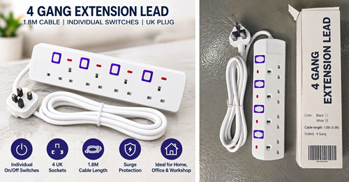 Gang extension lead 8m - lead, 1.8m