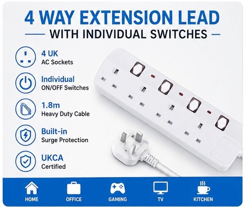 Way extension lead 8m - 4,
