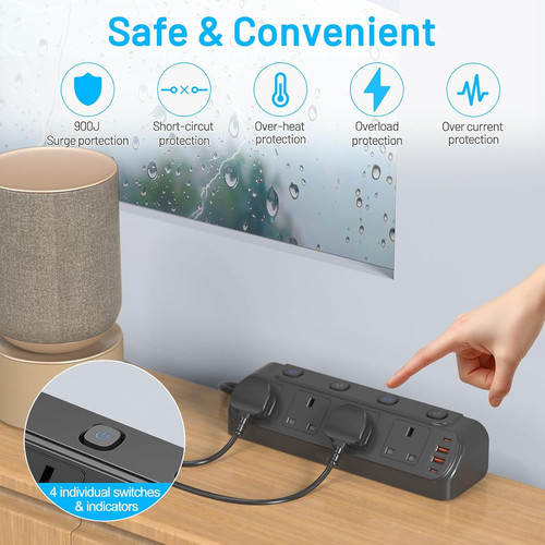 Desk extension lead beva - 1.8m,,